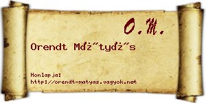 Orendt Mátyás névjegykártya