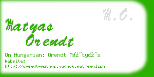 matyas orendt business card